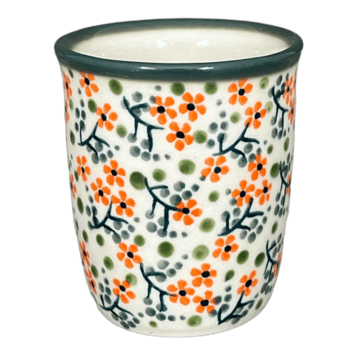 Cup, Wine Cup, 4 oz in "Peach Blossoms - Solid Rim" by Manufaktura | K100S-AS46A