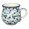 Polish Pottery Small Belly Mug (Scattered Blues) | K067S-AS45 at PolishPotteryOutlet.com