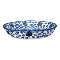 A picture of a Polish Pottery Pan, Tart, 9.8", WR (WR52D) in "Blossoms & Berries" by W.R. Ceramika | WR52D-AW1 as shown at PolishPotteryOutlet.com/products/tart-pan-blossoms-berries-wr52d-aw1