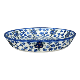 Polish Pottery Pan, Tart, 9.8", WR (WR52D) in "Blossoms & Berries" by W.R. Ceramika | WR52D-AW1 Additional Image at PolishPotteryOutlet.com