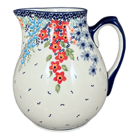 A picture of a Polish Pottery 3 Liter Pitcher (Brilliant Garden) | D028S-DPLW as shown at PolishPotteryOutlet.com/products/3-liter-pitcher-brilliant-garden-d028s-dplw