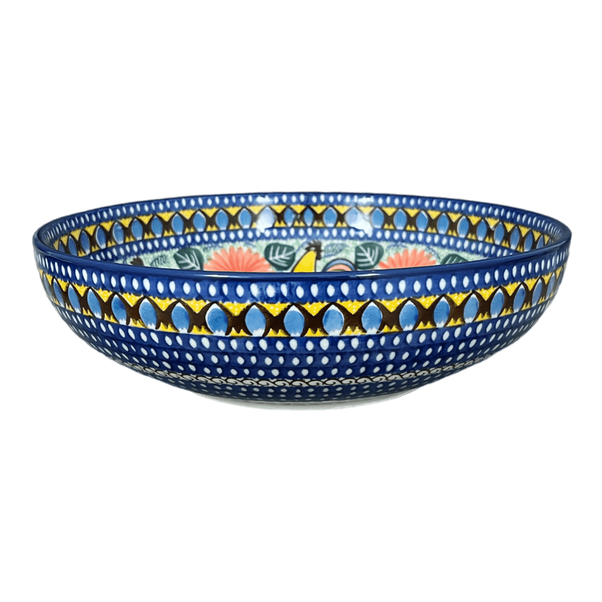 Bowl, Round, Serving, 10.5" in "Regal Roosters" by Ceramika Artystyczna | AC36-U2617