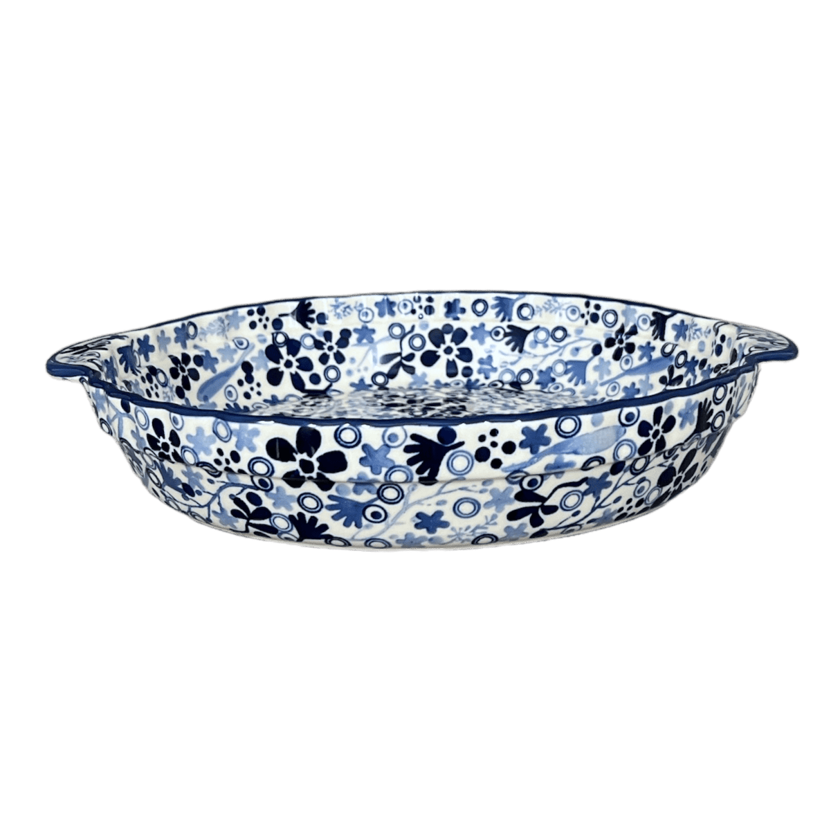 Baker, Round, Pie Plate, Handles, 9.75" in "Rambling Blues" by Manufaktura | Z148S-GZ50