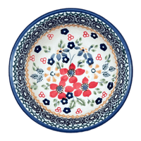 A picture of a Polish Pottery Dipping Bowl (Ruby Bouquet) | M153S-DPCS as shown at PolishPotteryOutlet.com/products/dipping-bowl-ruby-bouquet-m153s-dpcs