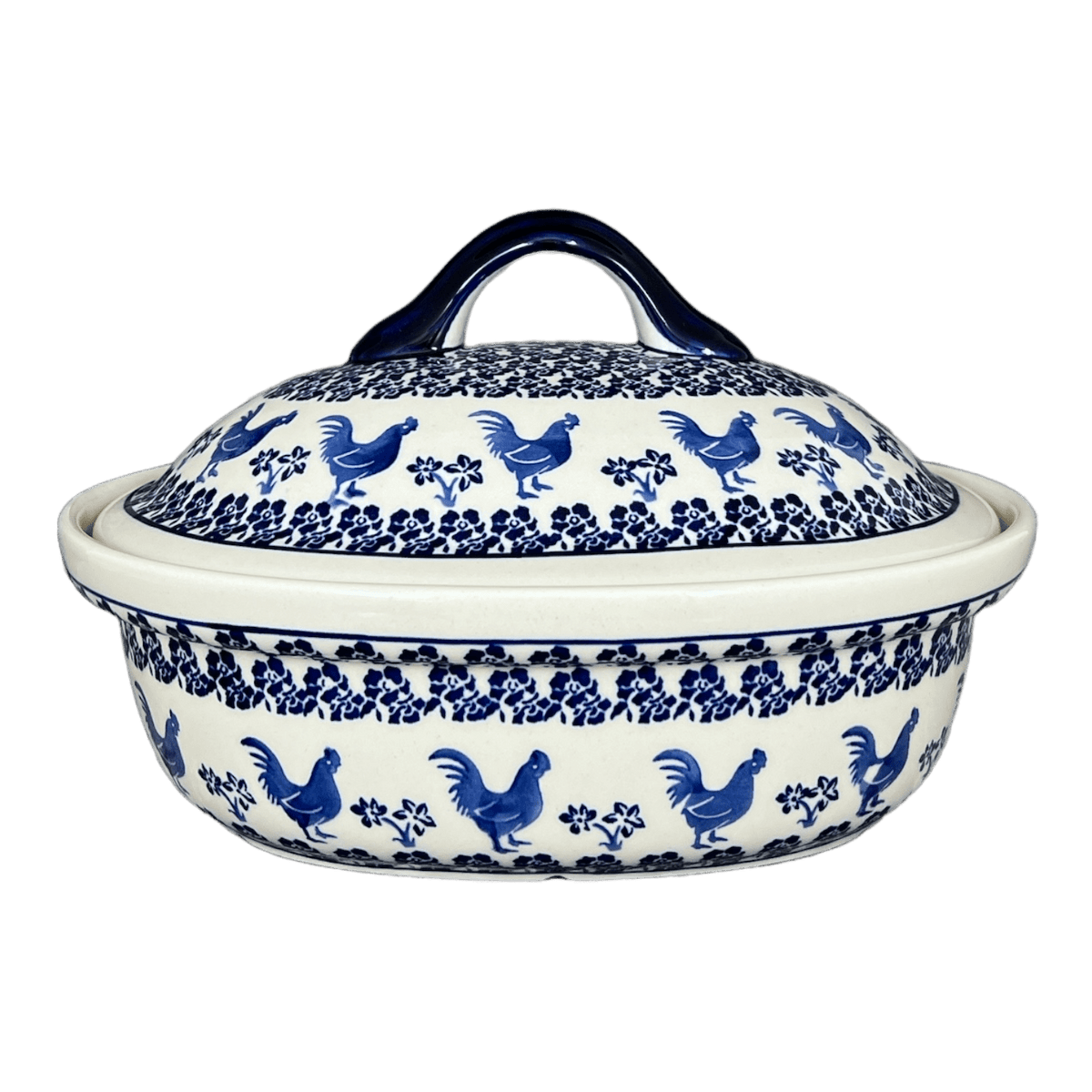 Baker, Covered, 12.5" x 10" Large in "Rooster Blues" by Zaklady | Y1158-D1149