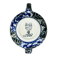 A picture of a Polish Pottery Creamer, 10 oz in "Blue Dahlia" by Ceramika Artystyczna | A341-U1473 as shown at PolishPotteryOutlet.com/products/c-a-10-oz-creamer-blue-dahlia-a341-u1473