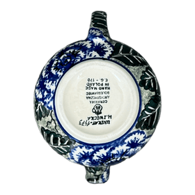 Polish Pottery CA 10 oz. Creamer (Blue Dahlia) | A341-U1473 Additional Image at PolishPotteryOutlet.com