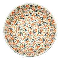 A picture of a Polish Pottery Bowl, Round, 8.5" in "Peach Blossoms" by Manufaktura | M135S-AS46 as shown at PolishPotteryOutlet.com/products/8-5-bowl-peach-blossoms-m135s-as46