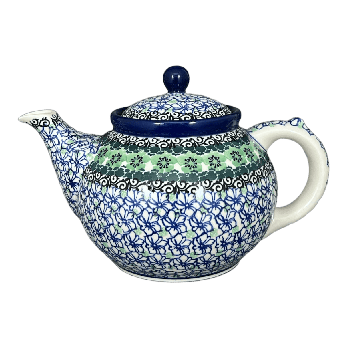 Teapot, 1.2 Liter in "Ring of Green" by Ceramika Artystyczna | A060-1479X