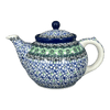 Polish Pottery Teapot, 40 oz in "Ring of Green" by Ceramika Artystyczna | A060-1479X at PolishPotteryOutlet.com