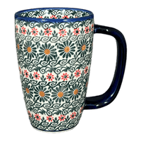A picture of a Polish Pottery 16 oz. Café Mug (Garden Breeze) | NDA40-A48 as shown at PolishPotteryOutlet.com/products/16-oz-cafe-mug-garden-breeze-nda40-a48