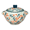 Polish Pottery 3" Sugar Bowl (Peach Blossoms) | C003S-AS46 at PolishPotteryOutlet.com