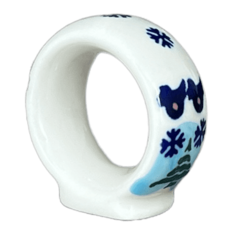 Napkin Ring, 2", WR (WR18B) in "Frosty & Friend" by W.R. Ceramika | WR18B-WR11