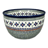 Polish Pottery Bowl, Round, Extra Deep, 10.5" in "Emerald Mosaic" by Zaklady | Y986A-DU60 at PolishPotteryOutlet.com