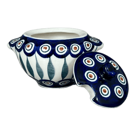 Polish Pottery 3" Sugar Bowl (Peacock) | C003T-54 Additional Image at PolishPotteryOutlet.com