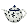 Polish Pottery Teapot, 40 oz in "Cowabunga - Blue Rim" by Ceramika Artystyczna | A060-2417X at PolishPotteryOutlet.com