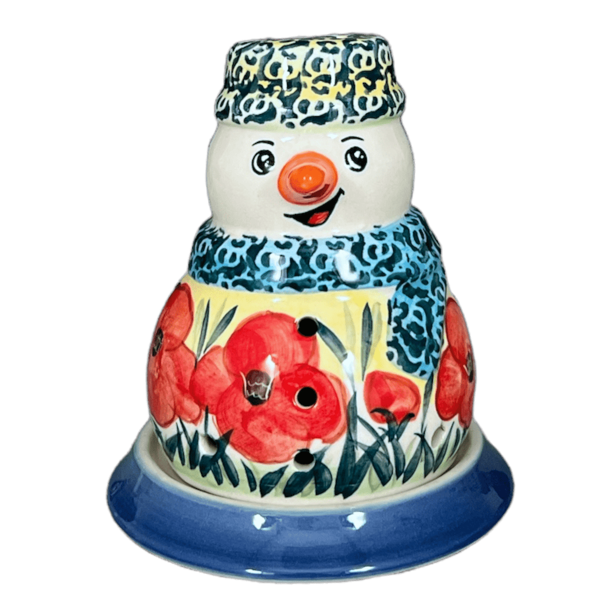 Luminary, Snowman, 5" in "Poppies in Bloom" by Manufaktura | L026S-JZ34