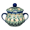 Polish Pottery 3.5" Traditional Sugar Bowl (Perennial Garden) | C015S-LM at PolishPotteryOutlet.com