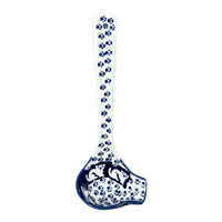 A picture of a Polish Pottery Gravy Ladle (Kitty Cat Path) | L015T-KOT6 as shown at PolishPotteryOutlet.com/products/7-5-gravy-ladle-kitty-cat-path-l015t-kot6
