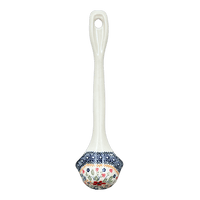 A picture of a Polish Pottery Ladle, Soup, 12" in "Ruby Bouquet" by Manufaktura | C020S-DPCS as shown at PolishPotteryOutlet.com/products/12-soup-ladle-ruby-bouquet-c020s-dpcs