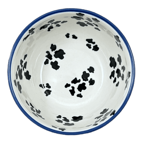 Polish Pottery Bowl, Round, Deep, 5.5" in "Cowabunga - Blue Rim" by Ceramika Artystyczna | A986-2417X Additional Image at PolishPotteryOutlet.com