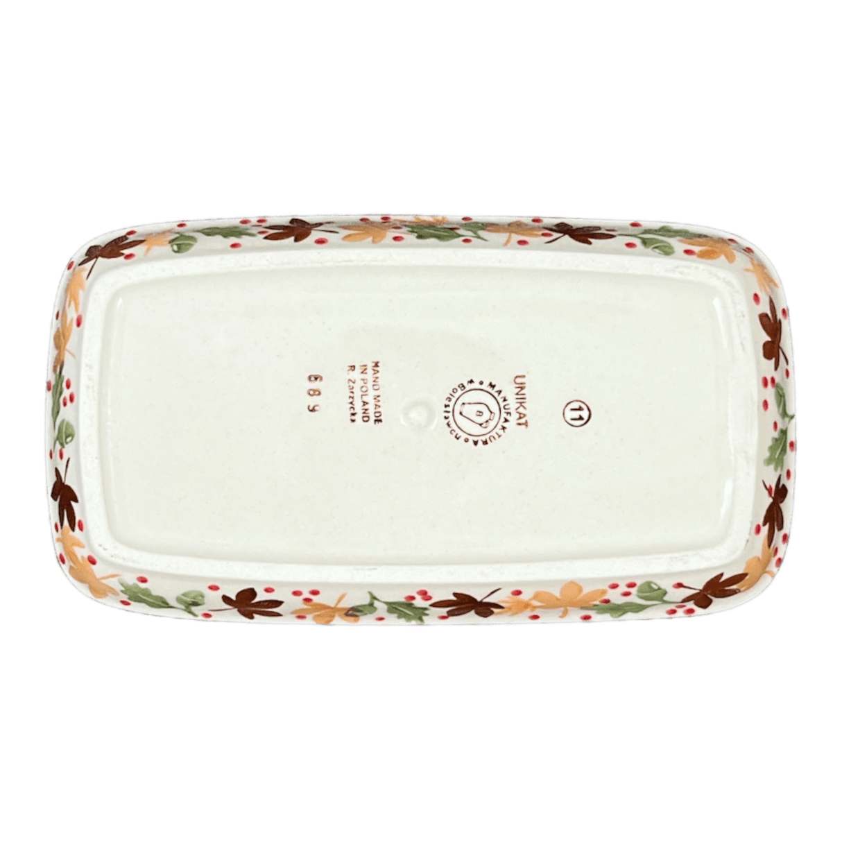 Butter Dish, American, 4" x 7.5" in "Hedgehog Harvest" by Manufaktura | M074U-AS71