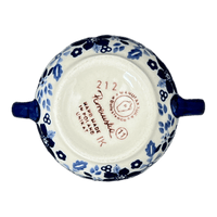 A picture of a Polish Pottery 3.5" Traditional Sugar Bowl (Duet in Blue) | C015S-SB01 as shown at PolishPotteryOutlet.com/products/3-5-the-traditional-sugar-bowl-duet-in-blue-c015s-sb01