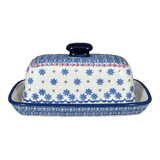 Butter Dish, American, 4" x 7.5" in "Snowflake Love" by Manufaktura | M074U-PS01