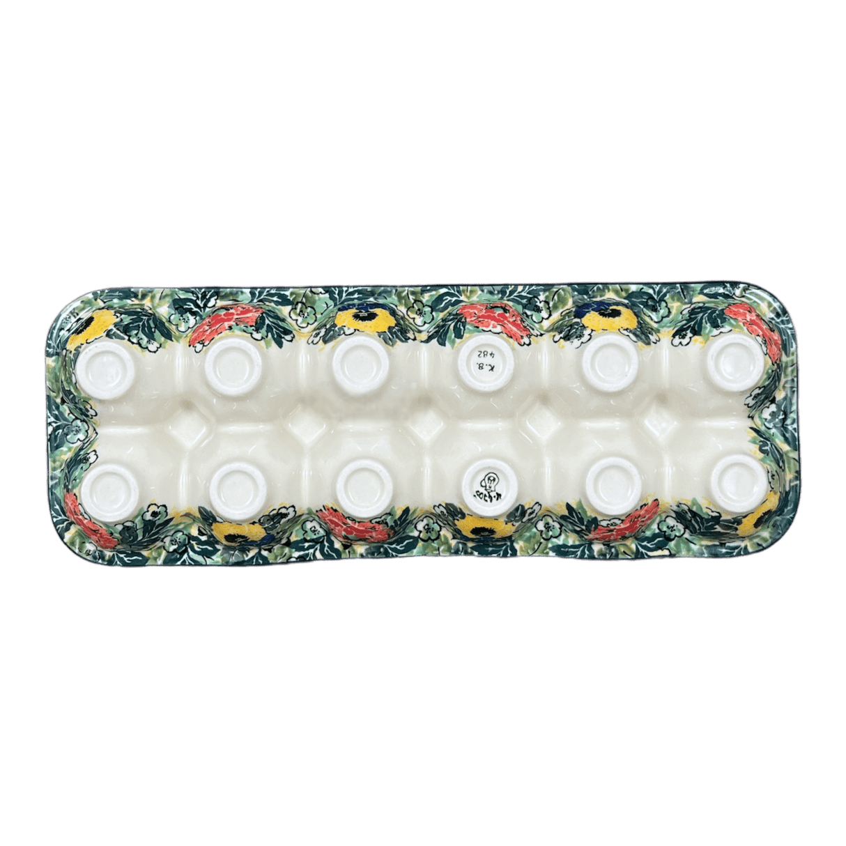 Egg Carton, 13.25" x 5" in "Tropical Love" by Ceramika Artystyczna | AC28-U4705