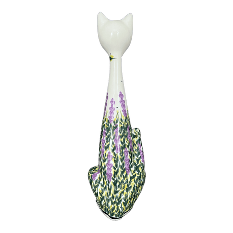 Figurine, Tall Cat, 12.5", WR (WR40A) in "Lavender Fields" by W.R. Ceramika | WR40A-BW4