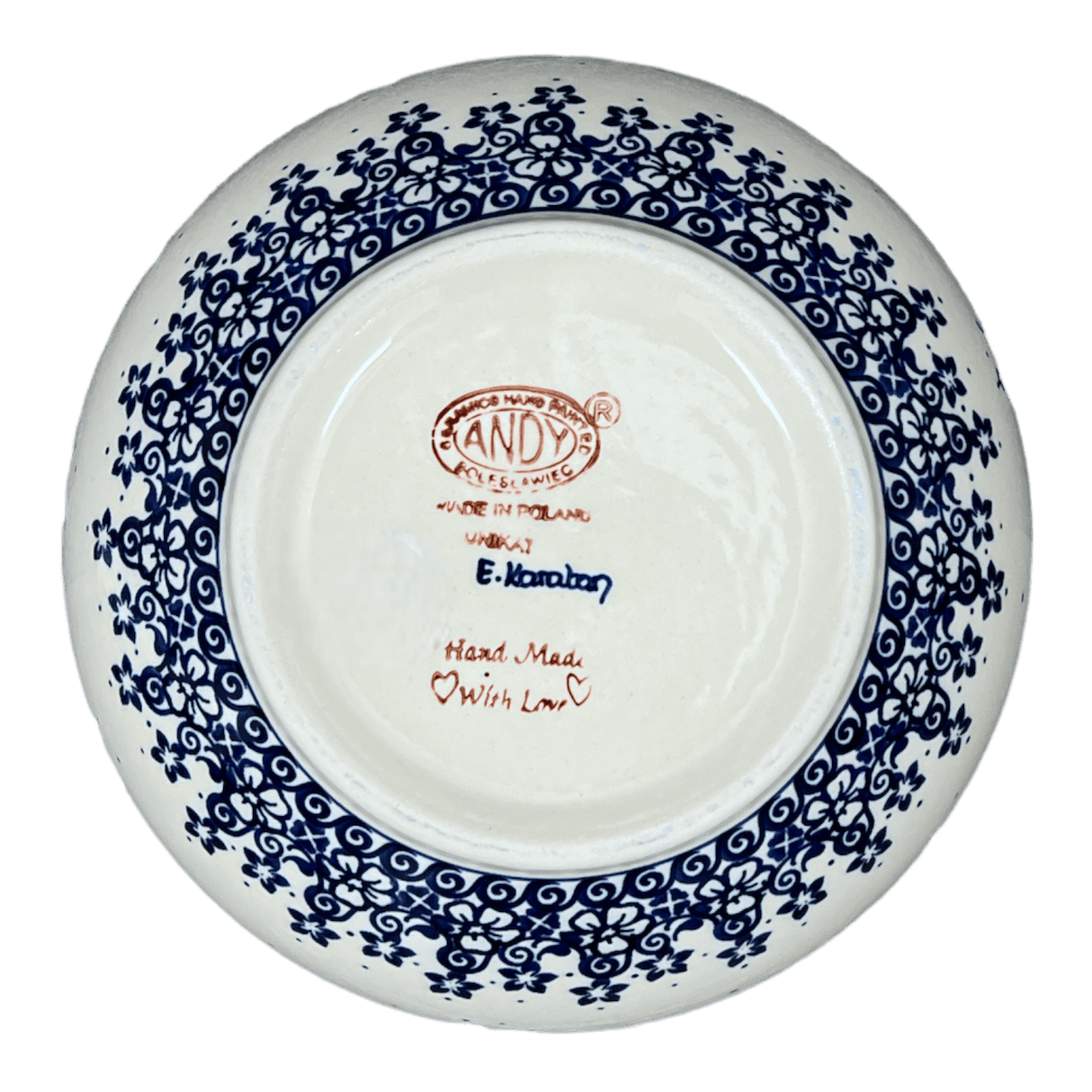 Bowl, Round, Deep, 9" in "Butterfly Blues" by Andy | NDA194-17