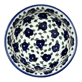 Polish Pottery Bowl, Round, 7.75", WR (WR12D) in "Pansy Storm" by W.R. Ceramika | WR12D-EZ3 Additional Image at PolishPotteryOutlet.com