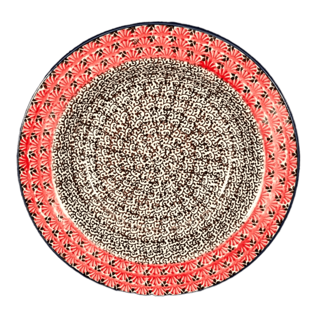 Plate, Round, Soup Plate, 9.25" in "Coral Fans" by Ceramika Artystyczna | A014-2199X