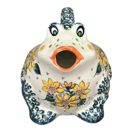 Frog Watering Can, 40 oz in "Sunflower Party" by Galia | GZW23-ASZ1