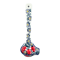 A picture of a Polish Pottery Gravy Ladle (Strawberry Fields) | L015U-AS59 as shown at PolishPotteryOutlet.com/products/7-5-gravy-ladle-strawberry-fields-l015u-as59