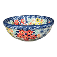 A picture of a Polish Pottery Bowl, Round, 6" in "Brilliant Garland" by Manufaktura | M089S-WK79 as shown at PolishPotteryOutlet.com/products/6-bowl-brilliant-garland