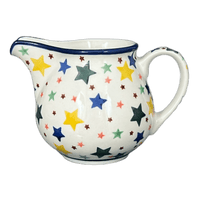 A picture of a Polish Pottery Creamer, 10 oz in "Star Shower" by Ceramika Artystyczna | A341-359X as shown at PolishPotteryOutlet.com/products/c-a-10-oz-creamer-star-shower-a341-359x