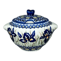A picture of a Polish Pottery 3" Sugar Bowl (Iris) | C003S-BAM as shown at PolishPotteryOutlet.com/products/3-sugar-bowl-iris-c003s-bam