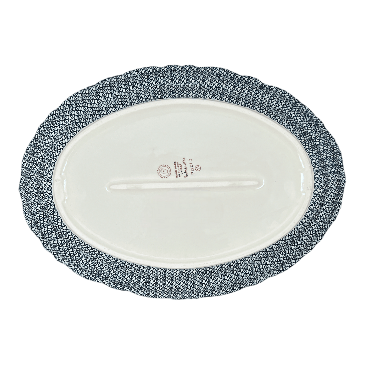 Platter, Oval, Scalloped, 16.75" x 12.25" Large in "Poppy Paradise" by Manufaktura | P165S-PD01