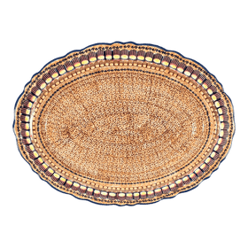 Polish Pottery Large Scalloped Oval Platter (Desert Sunrise) | P165U-KLJ Additional Image at PolishPotteryOutlet.com