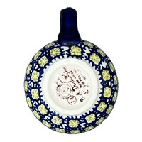 A picture of a Polish Pottery Small Belly Mug (Iris) | K067S-BAM as shown at PolishPotteryOutlet.com/products/small-belly-mug-iris