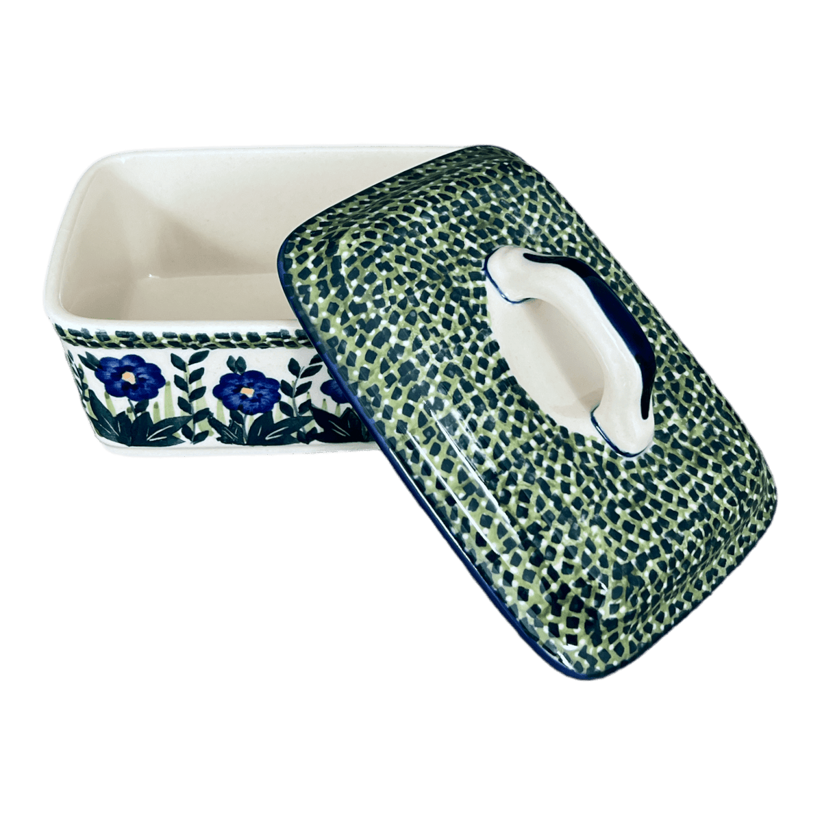 Butter Box, 5.75" x 4.25" in "Bouncing Blue Blossoms" by Manufaktura | M078U-IM03