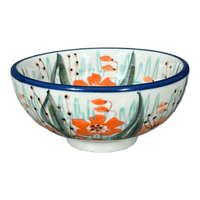 A picture of a Polish Pottery Dipping Bowl (Sun-Kissed Garden) | M153S-GM15 as shown at PolishPotteryOutlet.com/products/4-25-dipping-bowl-sun-kissed-garden-m153s-gm15
