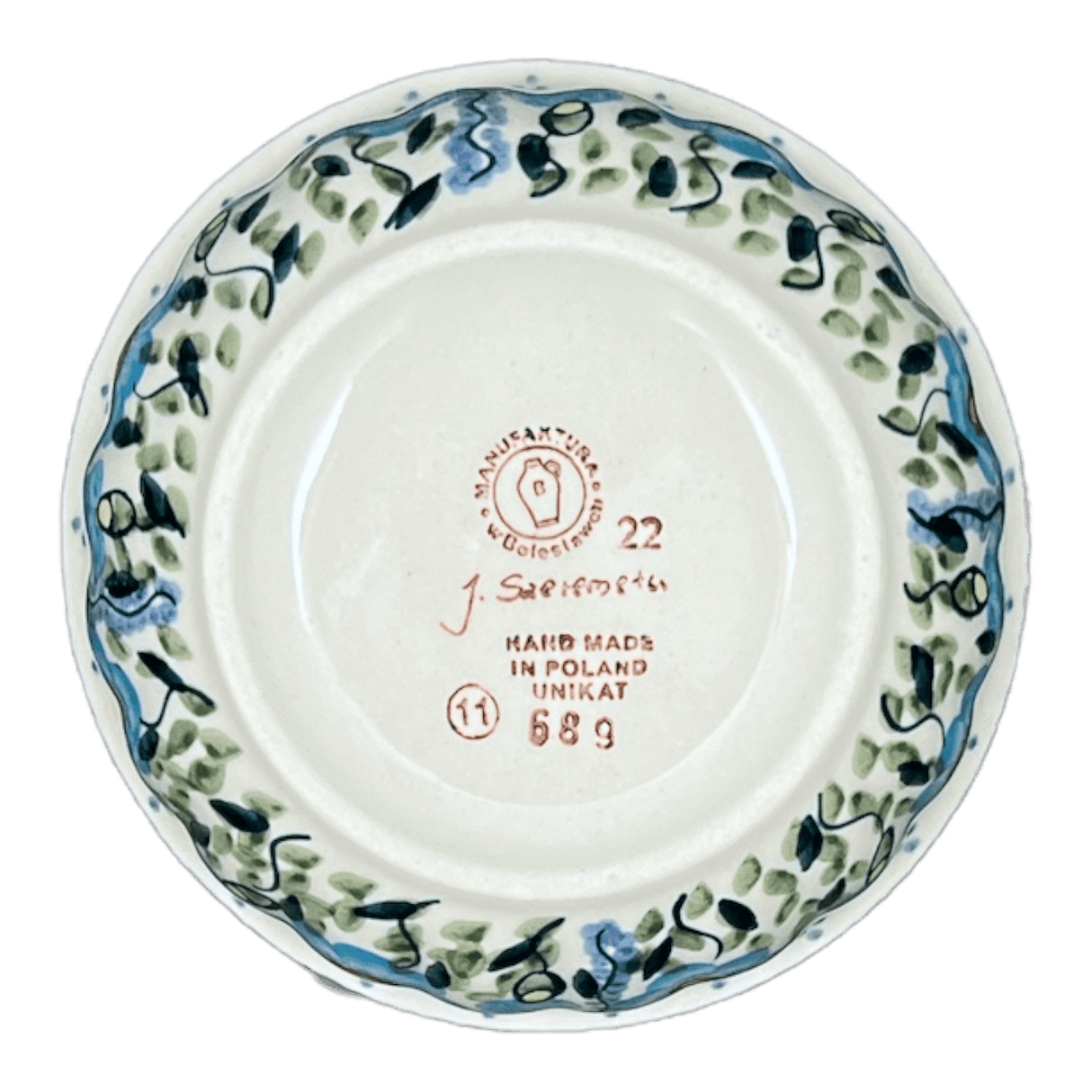 Bowl, Round, 5.5" in "Baby Blue Blossoms" by Manufaktura | M083S-JS49