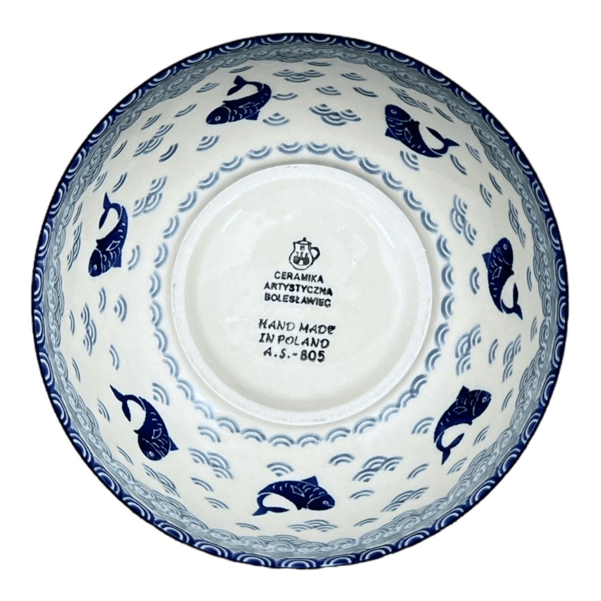 Bowl, Round, Kitchen, 7.75" in "Koi Pond" by Ceramika Artystyczna | A057-2372X