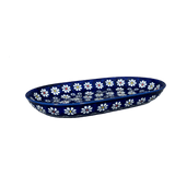 Plate, Roaster, Oval, 7"x11" in "Midnight Daisies" by Manufaktura | P099S-S002