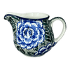 Polish Pottery Creamer, 10 oz in "Blue Dahlia" by Ceramika Artystyczna | A341-U1473 at PolishPotteryOutlet.com