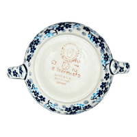 A picture of a Polish Pottery 3.5" Traditional Sugar Bowl (Scattered Blues) | C015S-AS45 as shown at PolishPotteryOutlet.com/products/3-5-the-traditional-sugar-bowl-scattered-blues-c015s-as45