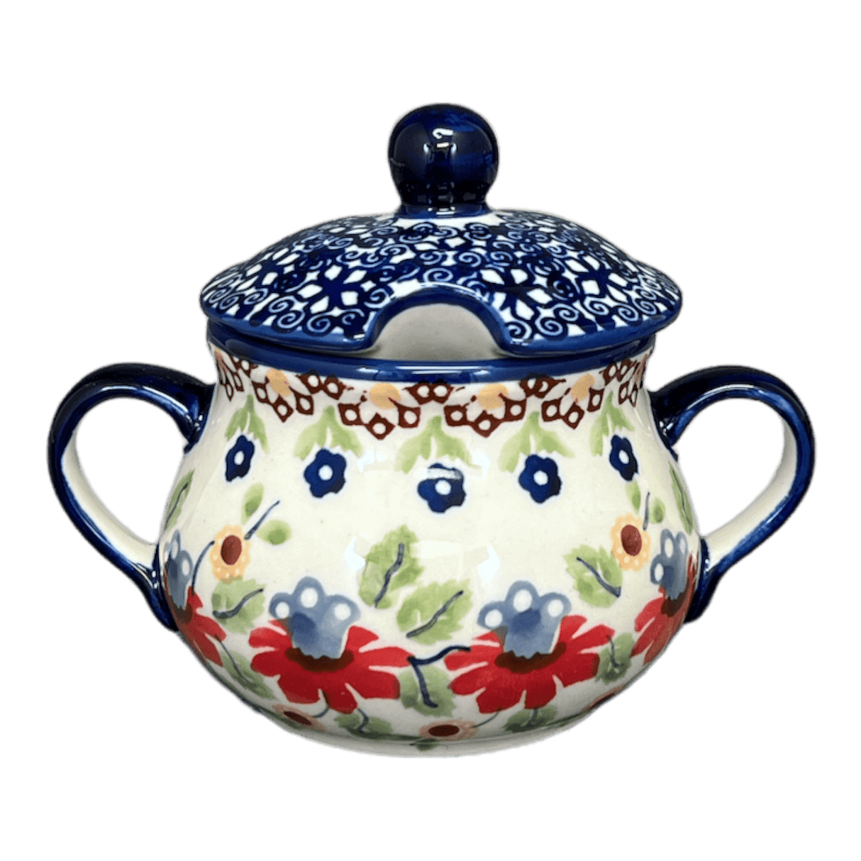 Bowl, Round, Sugar Bowl, 3.5" in "Mediterranean Blossoms" by Manufaktura | C015S-P274