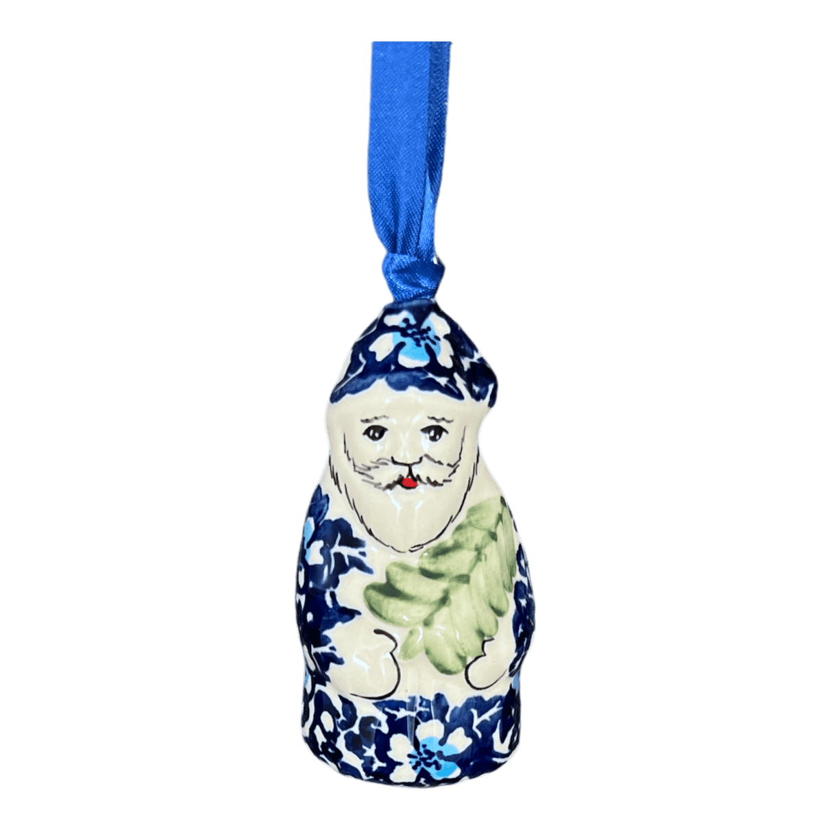 Ornament, Santa with Tree, 3" in "Blue on Blue" by Manufaktura | K016T-J109